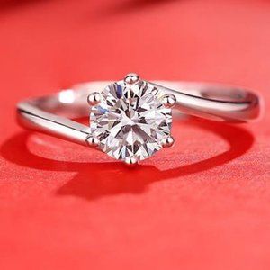 Certified 3ct. t.w. Moissanite Diamond Solitaire Engagement Ring NEW